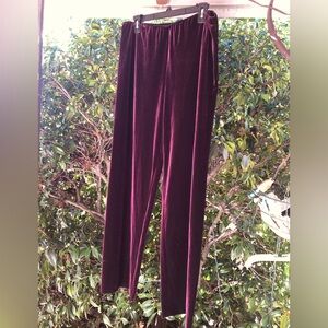 ALEX Evening Velvet Burgundy Pants Sz L